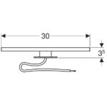 Svietidlo Geberit pre zrkadlovú skrinku: Chrómový vzhľad