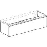 Skrinka pod umývadlo Geberit Xeno2 z minerálneho materiálu, s 2 zás., biela /Matné