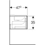 Skrinka pod umývadlo Geberit Xeno2 z minerálneho materiálu, s 2 zás., biela /Matné