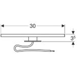 Svietidlo Geberit pre zrkadlovú skrinku: Chrómový vzhľad