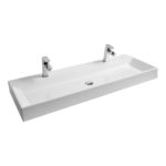 Umývadlo Natural Duo 1200 mm, bez prepadu/s otvorom pre batérie, biela