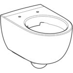 Závesné WC s hlb. splach. Selnova, zvýšené, uzavretý tvar, Rimfree: T=53cm, biela