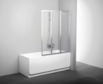 VS3 115 Vaňová zástena skladacia trojdielna white+transparent