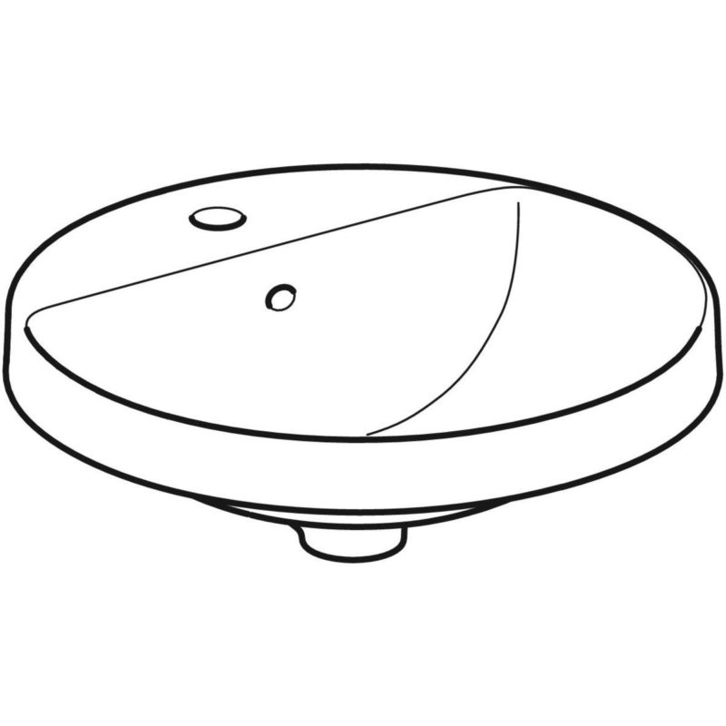 Zápustné umývadlo Geberit VariForm, okrúhle, s otvorom pre batériu: D=48cm,  biela, 500.704.01.2