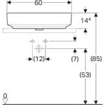 Umývadlo na dosku Geberit VariForm, oválne, s otvorom pre batériu, biela