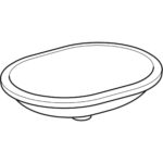 Vstavané umývadlo Geberit VariForm, elipsovité: B1=55cm, T=46cm, biela