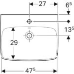 Umývadlo Geberit Selnova Square: B=55cm, T=44cm, biela