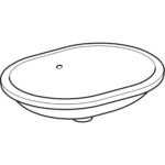 Vstavané umývadlo Geberit VariForm, elipsovité: B1=55cm, T=46cm, biela
