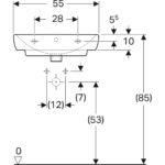 Umývadlo Geberit Selnova Square: B=55cm, T=44cm, biela