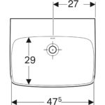 Umývadlo Geberit Selnova Square: B=55cm, T=44cm, biela
