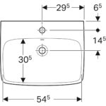 Umývadlo Geberit Selnova Square: B=60cm, T=46cm, biela