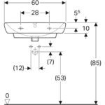 Umývadlo Geberit Selnova Square: B=60cm, T=46cm, biela