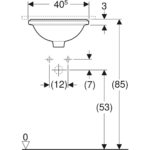 Vstavané umývadlo Geberit VariForm, okrúhle: D=39cm, biela