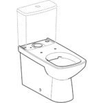 Stojacie WC Selnova Square pre splach. nádržku na WC misu, s hlbokým splach.
