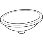 Vstavané umývadlo Geberit VariForm, oválne: B1=42cm, T=42cm, biela