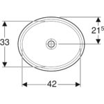 Vstavané umývadlo Geberit VariForm, oválne: B1=42cm, T=42cm, biela