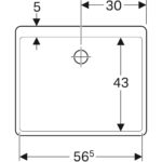 Viacúčelový drez Geberit Publica s prepadom: B=60cm, H=20cm, T=50cm