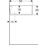 Viacúčelový drez Geberit Publica s prepadom: B=60cm, H=20cm, T=50cm