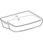 Polozápustné umývadlo Geberit Selnova Square: B=55cm, biela