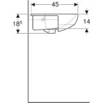 Polozápustné umývadlo Geberit Selnova Square: B=55cm, biela