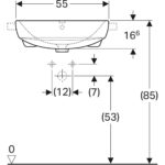 Polozápustné umývadlo Geberit Selnova Square: B=55cm, biela