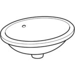 Vstavané umývadlo Geberit VariForm, oválne: B1=42cm, T=42cm, biela
