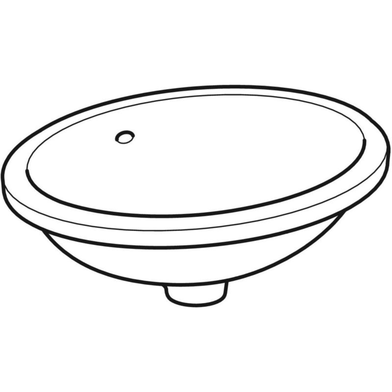 Vstavané umývadlo Geberit VariForm, oválne: B1=42cm, T=42cm,  biela, 500.748.01.2