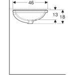 Vstavané umývadlo Geberit VariForm, oválne: B1=50cm, T=46cm, biela