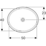 Vstavané umývadlo Geberit VariForm, oválne: B1=50cm, T=46cm, biela