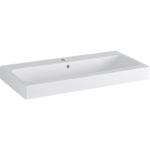 Umývadlo Geberit iCon: B=90cm, T=48.5cm, Otvor pre batériu=V strede, biela