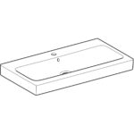 Umývadlo Geberit iCon: B=90cm, T=48.5cm, Otvor pre batériu=V strede, biela