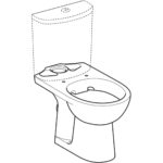 Stojacie WC Selnova pre nádržku umiestnenú na WC mise, s hlb. splach., Rimfree: Biela, 500.283.01.5
