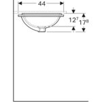 Vstavané umývadlo Geberit VariForm, pravouhlé: B1=45cm, T=44cm, biela