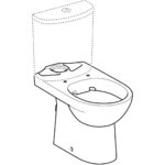 Stojacie WC Selnova pre nádržku umiestnenú na WC mise, s hlb. splach., Rimfree, biela