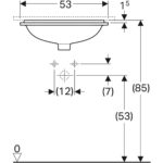 Vstavané umývadlo Geberit VariForm, pravouhlé: B1=45cm, T=44cm, biela