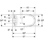 Stojacie WC Geberit Selnova pre nádržku umiestnenú na WC mise, s hlb. splach., biela