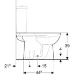 Stojacie WC Geberit Selnova pre nádržku umiestnenú na WC mise, s hlb. splach., biela
