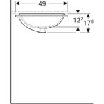 Vstavané umývadlo Geberit VariForm, pravouhlé: B1=50cm, T=49cm, biela