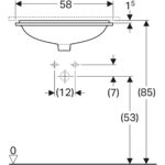 Vstavané umývadlo Geberit VariForm, pravouhlé: B1=50cm, T=49cm, biela