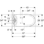Stojacie WC Geberit Selnova pre nádržku umiestnenú na WC mise, s hlb. splach., biela