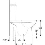 Stojacie WC Geberit Selnova pre nádržku umiestnenú na WC mise, s hlb. splach., biela