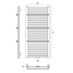 Dizajnový radiátor kúpeľňový NADIR DR/P AD-DR/P, 1750 x 650, 961W