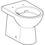 Stojacie WC s hlb. splach. Geberit Selnova, v jednej rovine so stenou, Rimfree: T=53cm