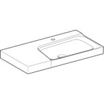 Umývadlo Geberit Xeno2 s odkl. plochou: B=90cm, T=48cm, Úložná plocha=Vľavo, biela