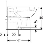 Stojacie WC Geberit Selnova s hlb. splach., v jednej rovine so stenou, biela