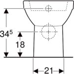 Stojacie WC Geberit Selnova s hlb. splach., v jednej rovine so stenou, biela