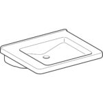 Bezbariérové umývadlo Geberit Selnova Comfort Square: B=55cm, T=52.5cm, biela