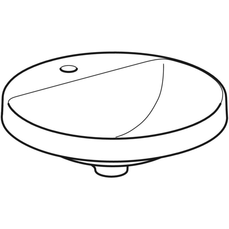 Zápustné umývadlo Geberit VariForm, okrúhle, s otvorom pre batériu: D=48cm,  Biela, 500.706.01.2