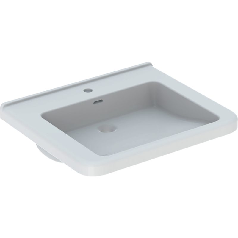 Bezbariérové umývadlo Geberit Selnova Comfort Square: B=65cm, T=55cm, biela