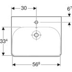 Umývadlo Geberit Smyle Square: B=60cm, T=48cm, biela